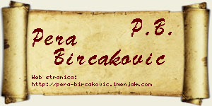 Pera Birčaković vizit kartica